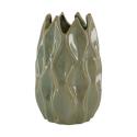  VASE EFECTO HOJAS VERDE 13X13X205CM
