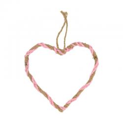  CORAZON YUTE ROSA 38X38CM