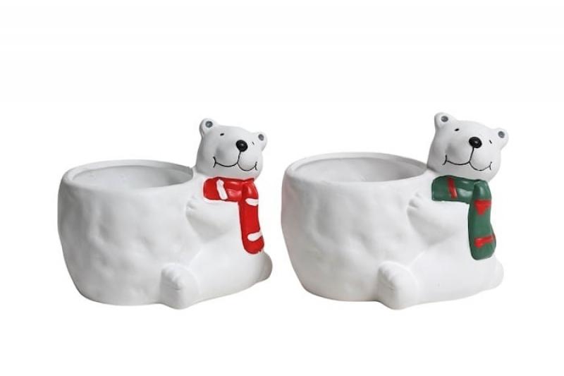  MACETA OSO NAVIDAD 9X7CM 