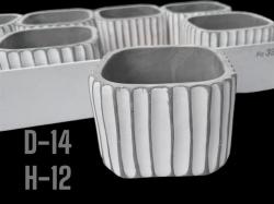  MACETA CEMENTO RAYADA 12CM