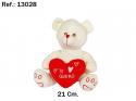  PELUCHE CORAZON PIES TE QUIERO 21CM  