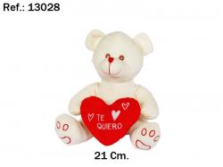  PELUCHE CORAZON PIES TE QUIERO 21CM  