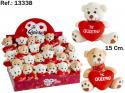  PELUCHE OSITO CORAZON TE QUIERO 15CM  