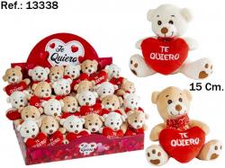  PELUCHE OSITO CORAZON TE QUIERO 15CM  