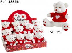  PELUCHE OSO SUDADERA CORAZON 20CM  