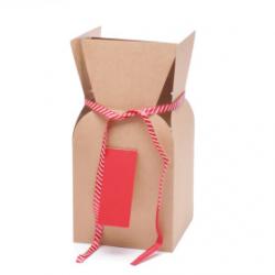  CAJA KRAFT LAZO ROJO  10U  13X13X26CM 