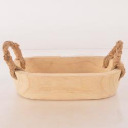  RECIPIENTE MADERA CUERDA OVAL 30X17 CM  