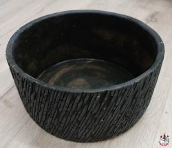  MACETA NEGRA RALLADA Ø21 X 10 CM ALT 