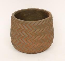  MACETA MARRON ZIG ZAG Ø15,5 X 12CM 