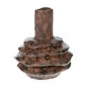  CANDELABRO EFECTO PIEDRA MARRON 10X13CM 
