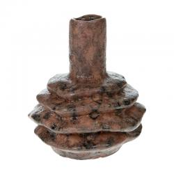  CANDELABRO EFECTO PIEDRA MARRON 10X13CM 