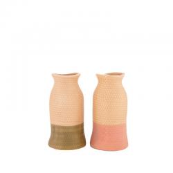  VASE PORCELANA EFECTO MIMBRE 9X18CM  