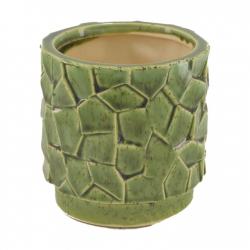  MACETA VERDE ESMALATADA TROQUELADA 11X11CM