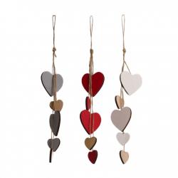  COLGANTE CORAZONES MADERA 