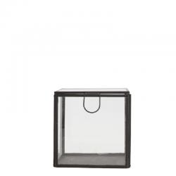  CAJA DE CRISTAL METALICA  NEGRA11X11X11CM