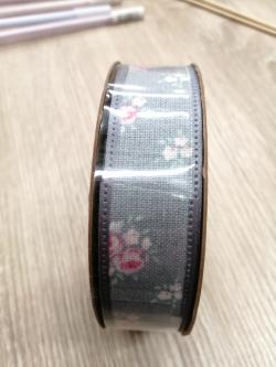  CINTA TELA AZUL FLORES BL 2,5CMX20M
