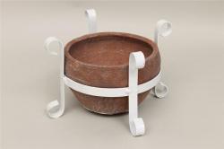  MACETA TERRACOTA SOPORTE METAL Ø24 X 14CM 