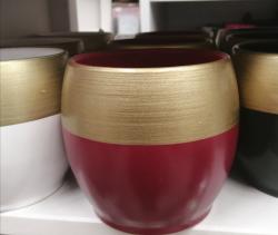  MACETA RIBETE DORADO Ø10X10CM 