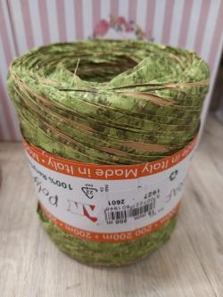  BOBINA RAFIA EFECTO CORCHO VERDE 200M  
