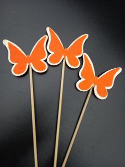  PICK MARIPOSA MADERA NARANJA  