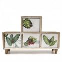  MUEBLE 4 CAJONES HOJAS MONSTERA 9X20X30CM    