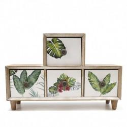  MUEBLE 4 CAJONES HOJAS MONSTERA 9X20X30CM    