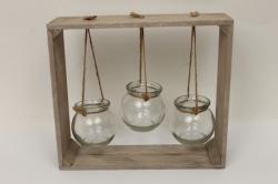  MARCO MADERA CON 3 JARRONES 