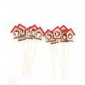  PICK CASITAS NAVIDEÑAS 33CM 12UNI 