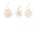  ESTRELLAS MADERA NATURAL 19X19CM  3 UNI  