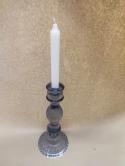  CANDELABRO VIDRIO AZULADO 25CM  