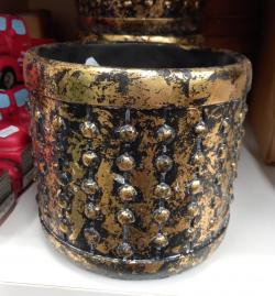 MACETA VINTAGE NEGRA oro 20cm  