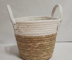  MACETERO JUTE MARRON-BLCO RED ASAS Ø17X15CM 