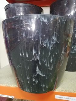  MACETERO PLASTICO NEGRO AGUAS Ø39  34CM ALT