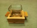  BASE SANT JORDI MADERA + CRISTAL 9CM 