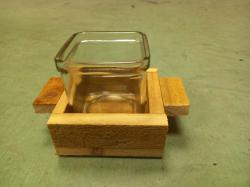  BASE SANT JORDI MADERA + CRISTAL 9CM 
