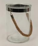  VASE DE CRISTAL CON CUERDA CROMADO 20X145  