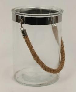  VASE DE CRISTAL CON CUERDA CROMADO 20X145  
