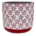  MACETA BLANCA ESTRELLAS ROJAS 105CM