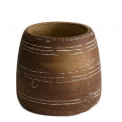  MACETA MARRON CERAMICA RUSTICA 14X12CM 