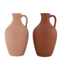  JARRON TERRACOTTA MARRON/ROSA 13X23CM