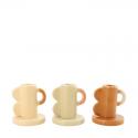  PORTAVELAS CERAMICA MARRONES 8CM