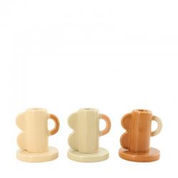  PORTAVELAS CERAMICA MARRONES 8CM