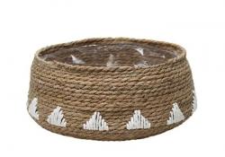 CESTA MOTIVOS BLANCOS TALLA L 31CM