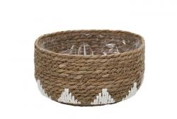  CESTA MOTIVOS BLANCOS O NEGROS TALLA m  23CM